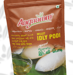 Aagaaram Brand Millet Idly Podi Branding & Packaging Design in Erode by Creative Prints thecreativeprints