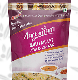 Aagaaram Brand Multi Millet Ada Dosa Mix Branding & Packaging Design in Tiruppur by Violet Spark