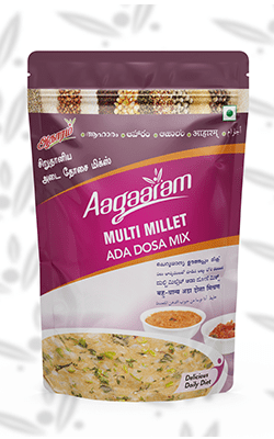 Aagaaram Brand Multi Millet Ada Dosa Mix Branding & Packaging Design in Tiruppur by Creative Prints thecreativeprints