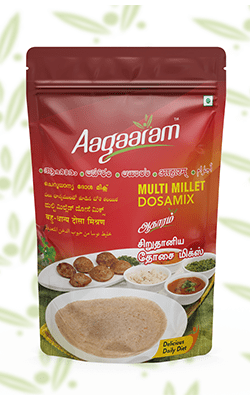 Aagaaram Brand Multi Millet Dosa Mix Branding & Packaging Design in Coimbatore by Creative Prints thecreativeprints