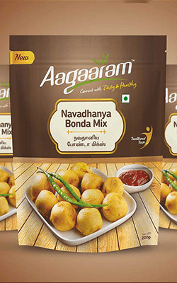 AAGAARAM Brands Navadhanya Bonda Mix Branding Packaging Design Digital Marketing in Coimbatore by Violet Spark
