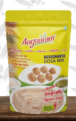 Aagaaram Brand Navadhanya Dosa Mix Branding & Packaging Design in Tiruppur by Violet Spark