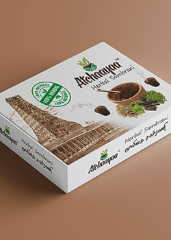 Atchaayaa Herbal Sambrani Box Branding & Packaging Design in Coimbatore by Creative Prints thecreativeprints