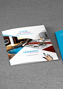The Domotics Brochure Front Branding Packaging Design Digital Marketing in Chennai by Violet Spark