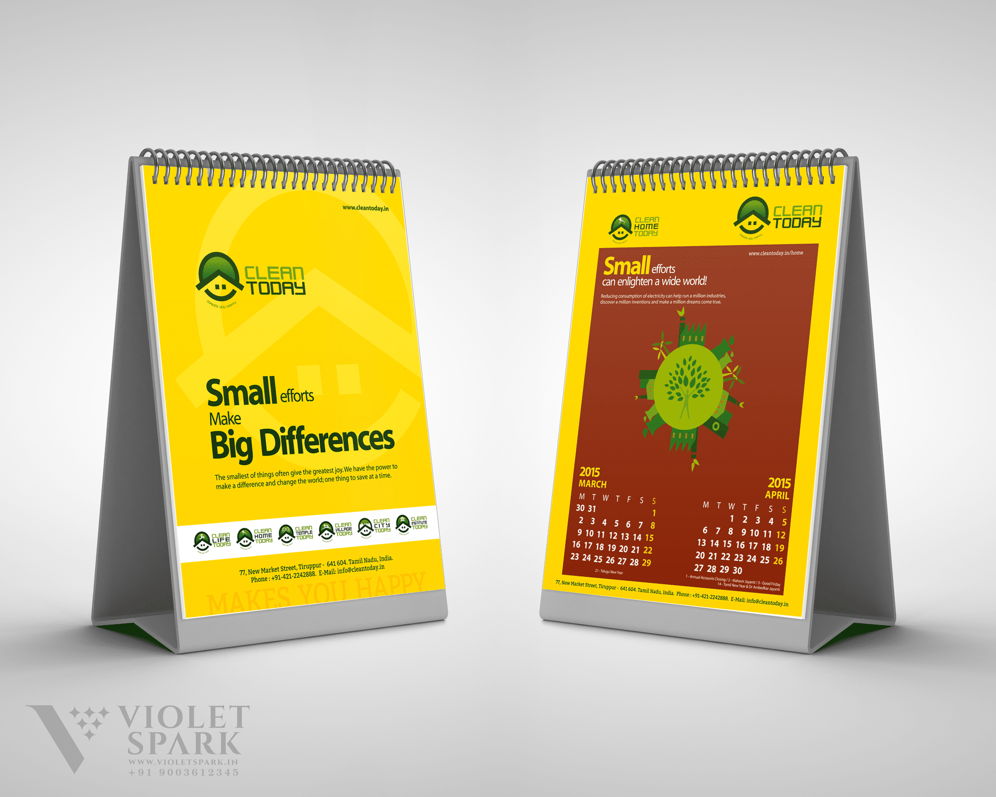 Clean Today by The Chennai Silk, Calendar Branding Packaging Design Digital Marketing in Bangalore by Violet Spark