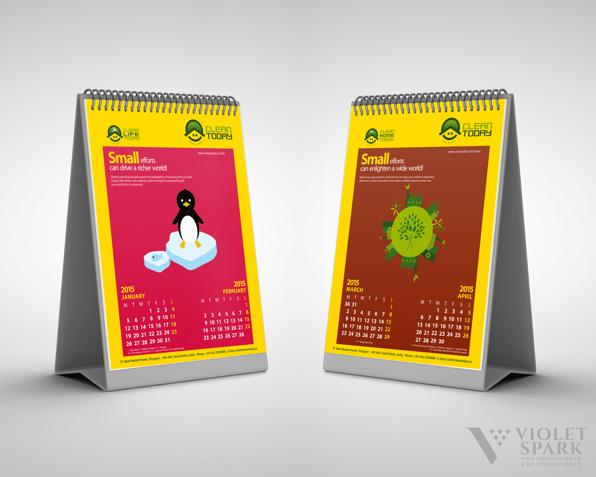 Clean Today by The Chennai Silk, Calendar Branding Packaging Design Digital Marketing in Singapore by Violet Spark