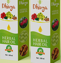 Dhivya Herbal Hair Oil Box Branding & Packaging Design in Chennai by Creative Prints thecreativeprints