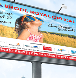 Erode Royal Opticals Hoarding Design Branding & Packaging Design in Erode by Violet Spark