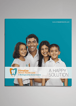 Vimala Dental Health Care, Erode Brochure Front Branding Packaging Design Digital Marketing in Coimbatore by Creative Prints thecreativeprints