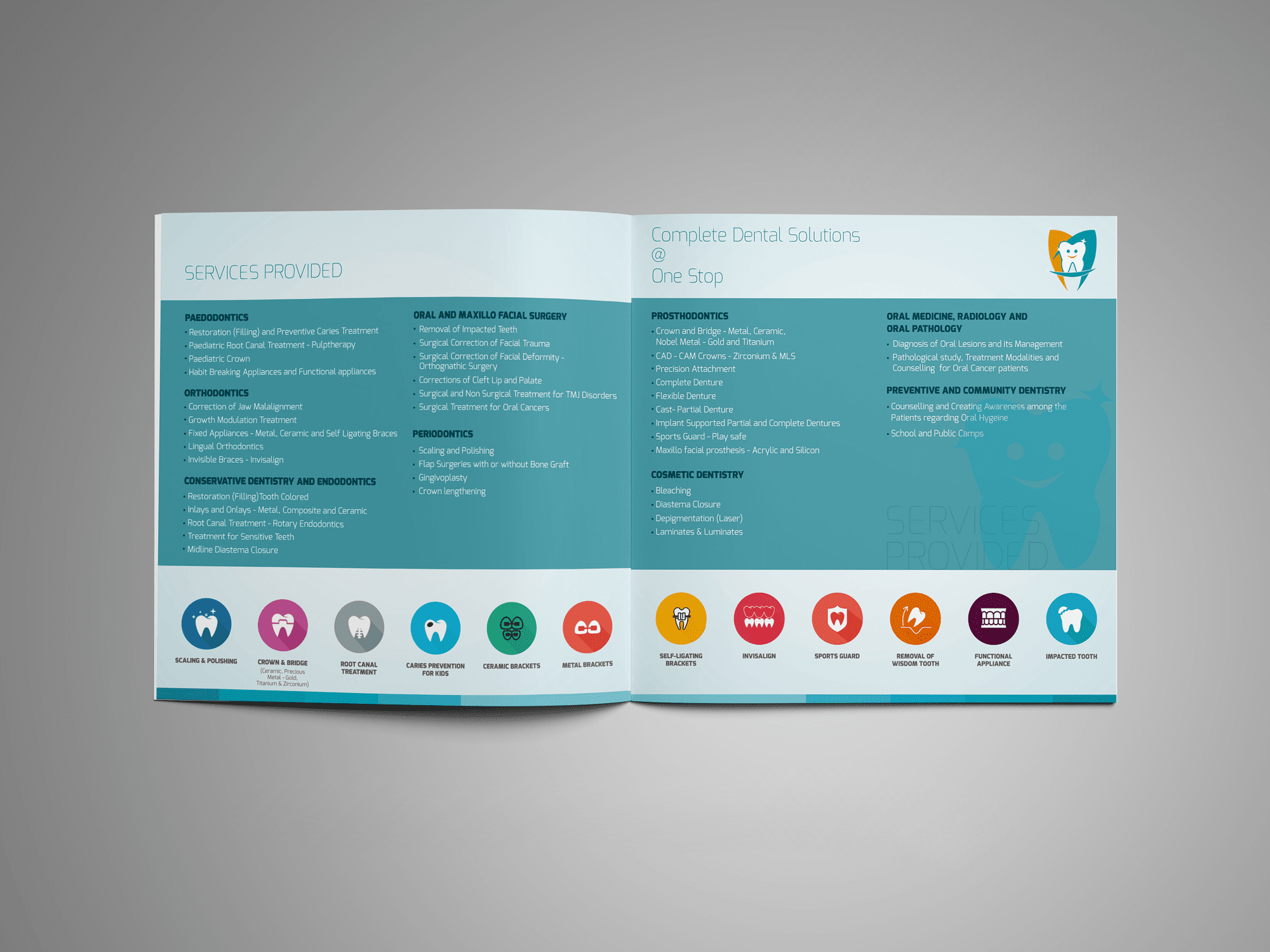 Vimala Dental Health Care, Brochure Inner Pages Branding Packaging Design Digital Marketing in Coimbatore by Violet Spark