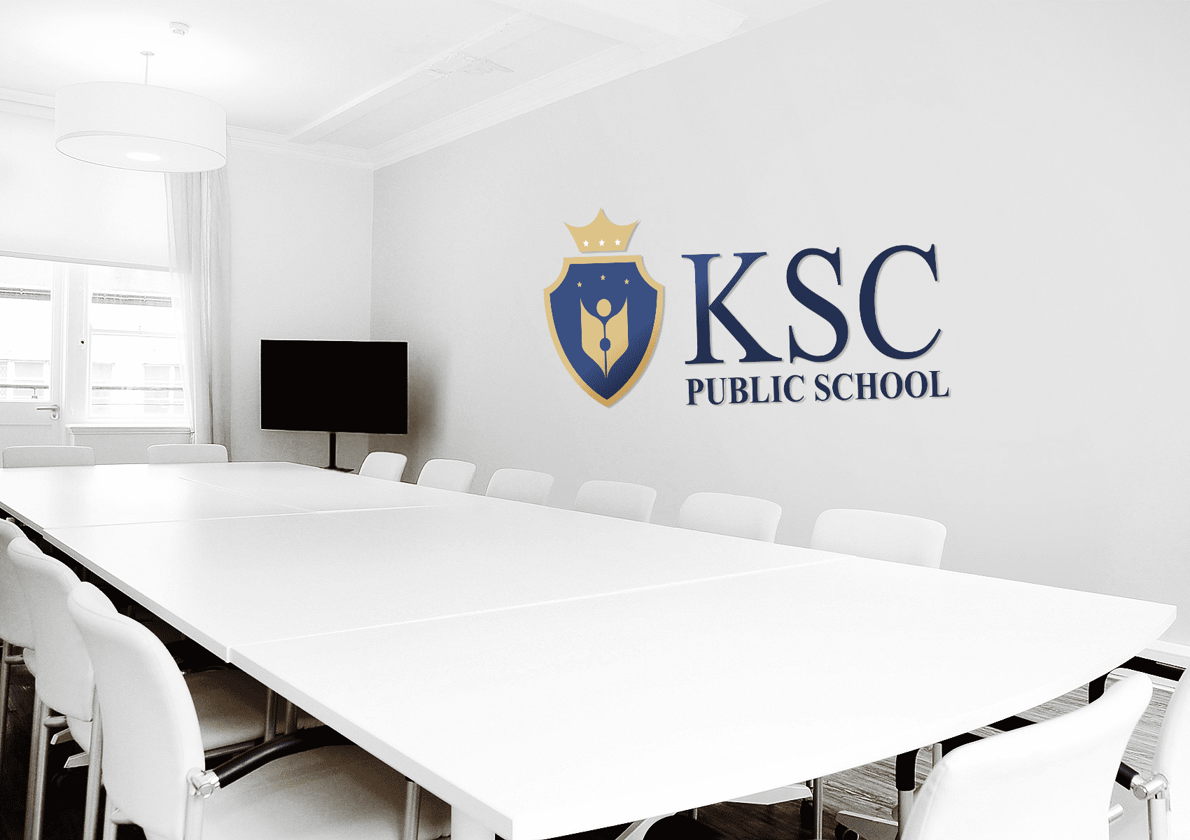 KSC School Logo on Wall Graphic Design, Branding Packaging Design in Chennai by Creative Prints thecreativeprints