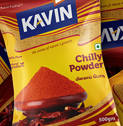 Kavin Chilli Powder Branding Packaging Design Digital Marketing in Guntur by Violet Spark