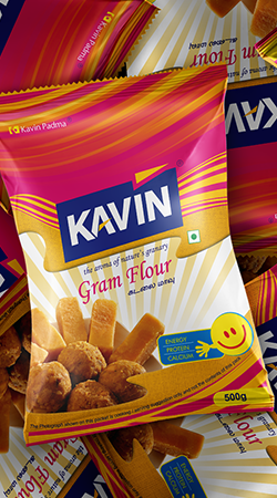 Kavin Gram Flour Packaging Design Graphic Design, Branding Packaging Design in Erode by Creative Prints thecreativeprints