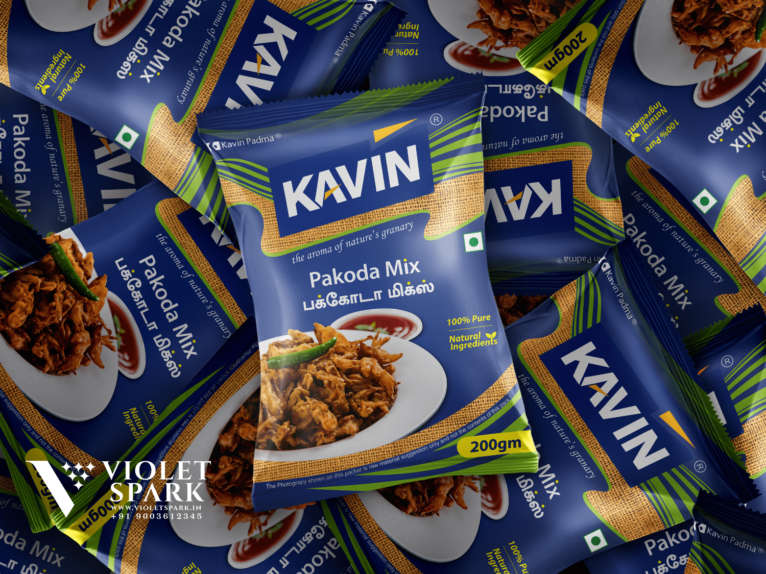 Kavin Pakoda Mix Branding Packaging Design Digital Marketing in Erode by Violet Spark