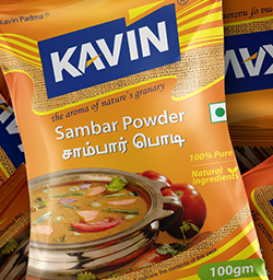 Kavin Sambar Powder Branding Packaging Design Digital Marketing in Udupi by Violet Spark