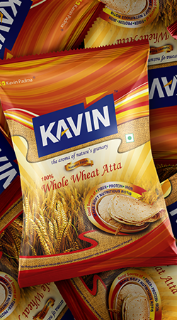 Kavin Whole Wheat Atta Graphic Design, Branding Packaging Design in Anthiyur by Creative Prints thecreativeprints