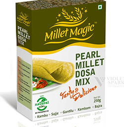 Millet Magic Pearl Millet Dosa Mix Branding Packaging Design Digital Marketing in Coimbatore by Violet Spark