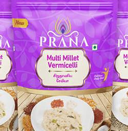 Prana Millet Vermicelli Branding Packaging Design Digital Marketing in Erode by Violet Spark
