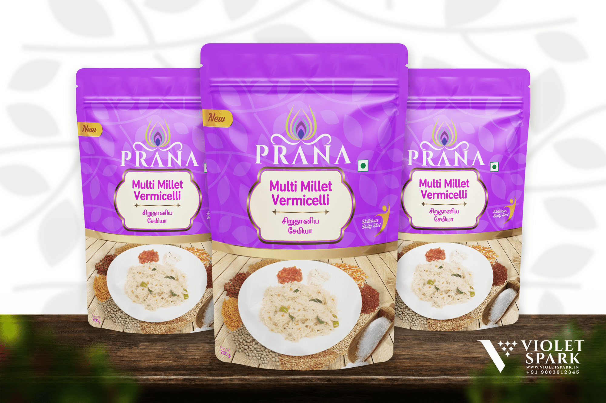 Prana Millet Vermicelli Branding Packaging Design Digital Marketing in Tiruppur by Violet Spark