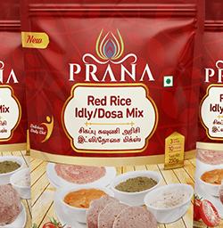 Prana Red Rice Idly Dosa Mix Branding Packaging Design Website Development in Chennai by Creative Prints thecreativeprints