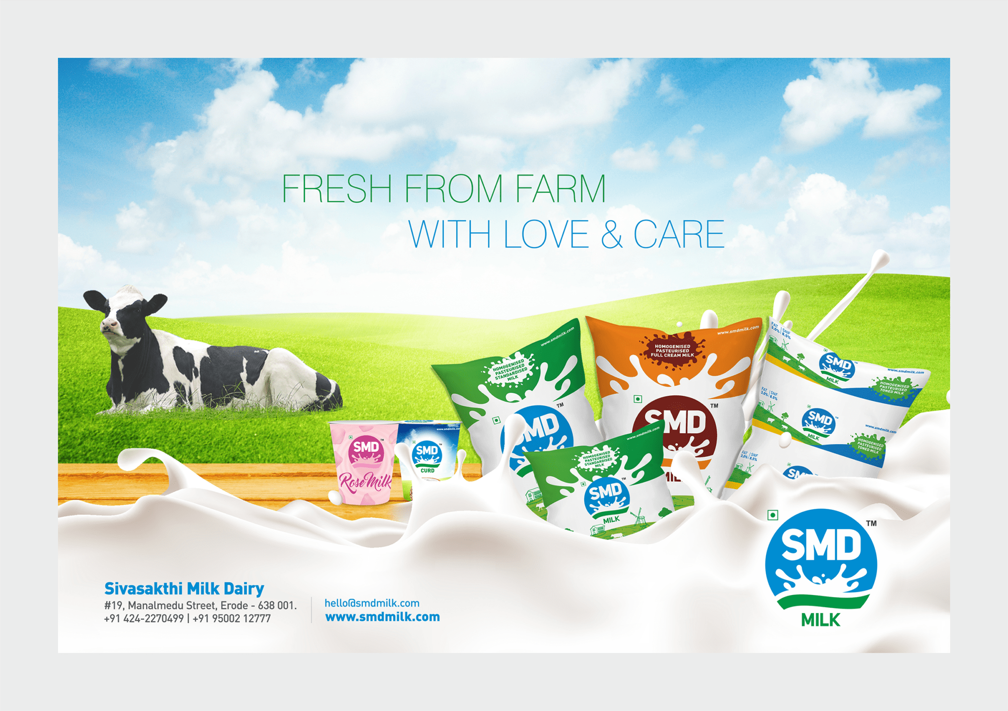 SMD Siva Sakthi Milk Dairy Branding Packaging Design Website Development in Rasipuram by Creative Prints thecreativeprints