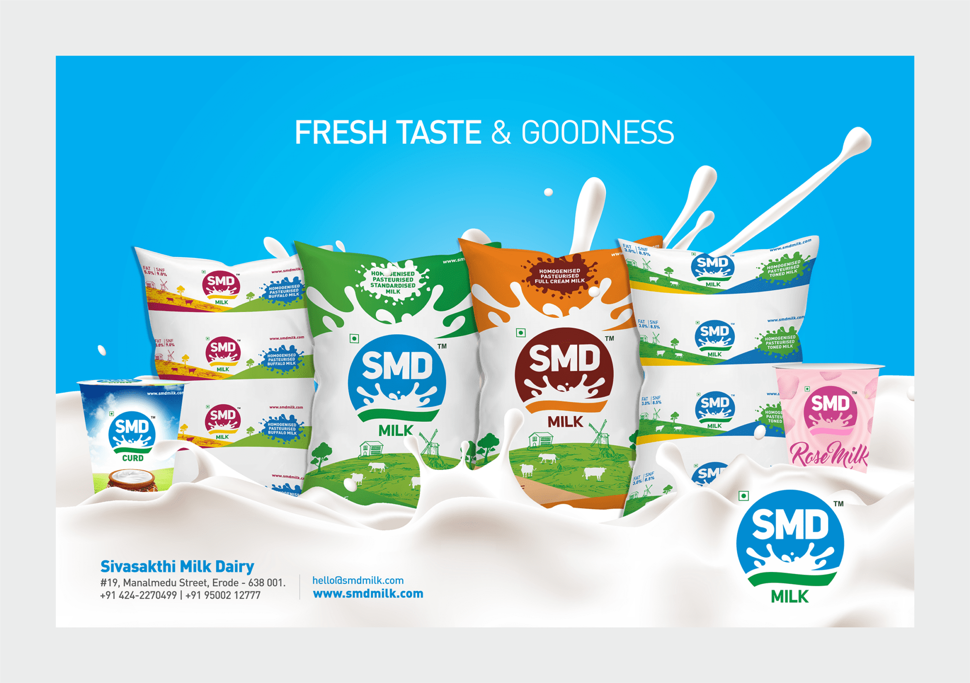SMD Siva Sakthi Milk Dairy Branding Packaging Design Digital Marketing in Udumalpet by Creative Prints thecreativeprints