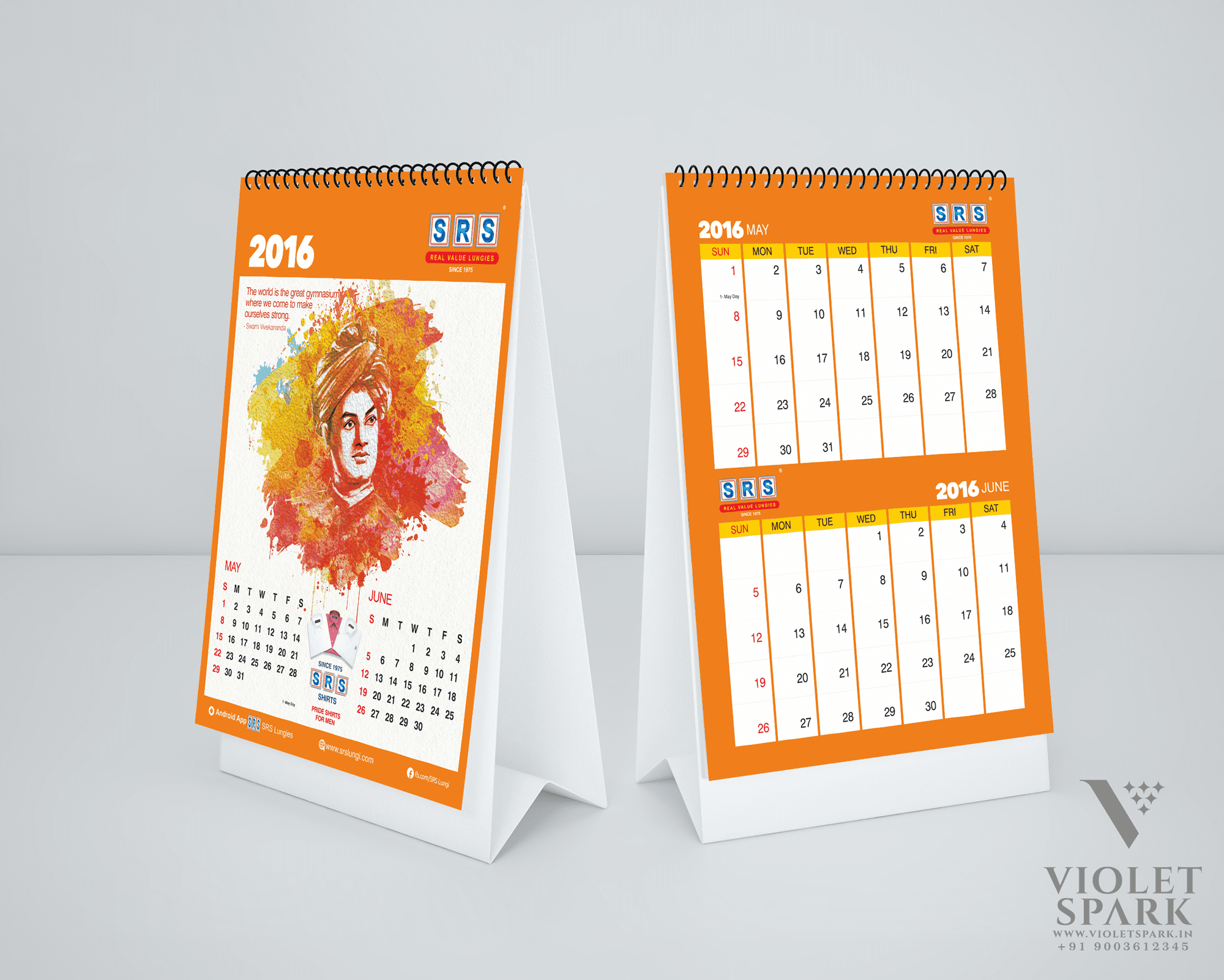SRS Cotton Mills Calendar Design Branding Packaging Design Digital Marketing in Tiruppur by Violet Spark