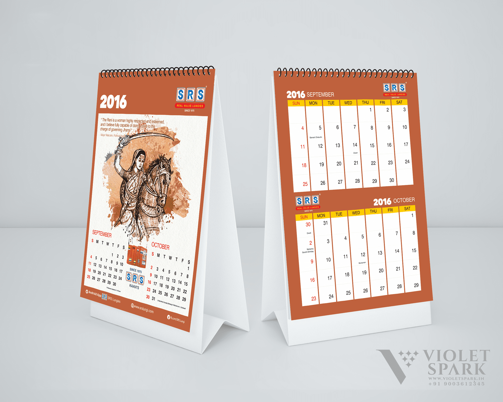 SRS Cotton Mills Calendar Design Branding Packaging Design Digital Marketing in Bangalore by Violet Spark
