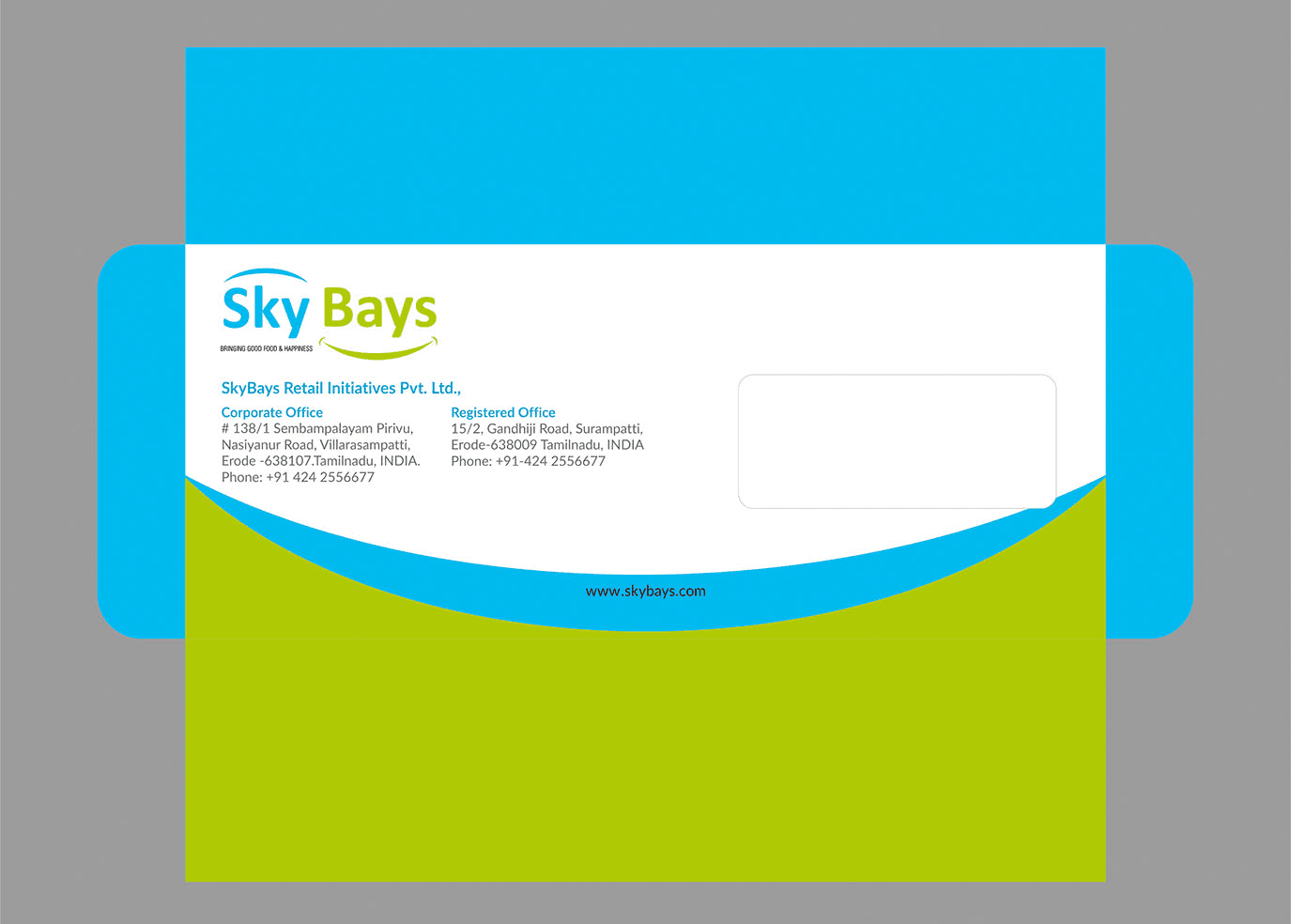 SkyBays Envelope Design Branding & Packaging Design in Erode by Violet Spark
