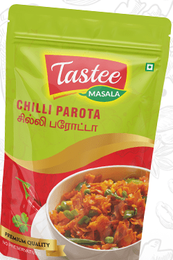 Tastee Masala Brand Chilli Parotta Pouch Packaging Design in Coimbatore by Creative Prints thecreativeprints