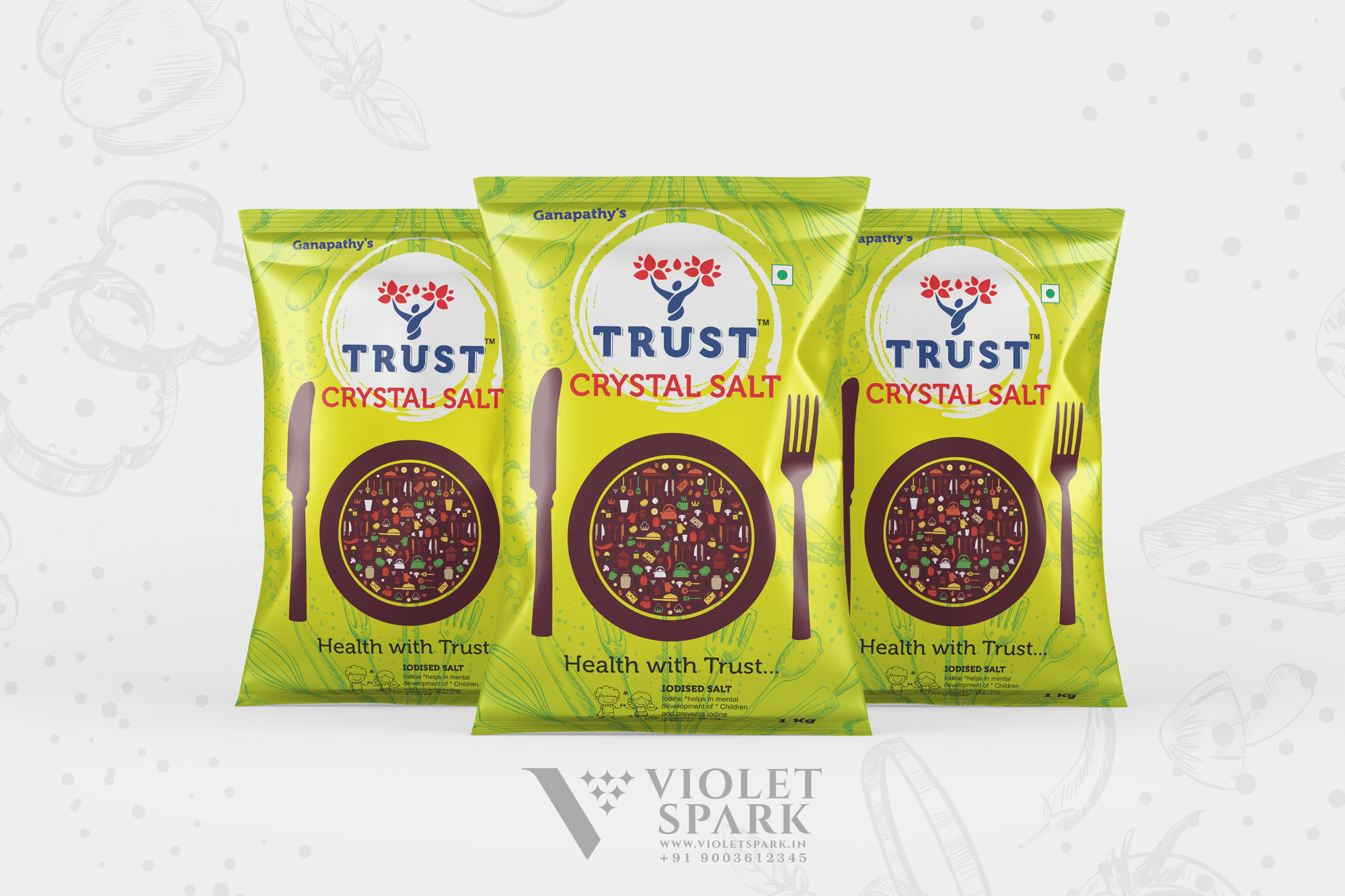 Trust Crystal Salt Branding Packaging Design Digital Marketing in Chennai by Violet Spark