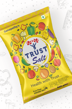 Trust Brand Iodised Salt Branding & Packaging Design in Bangalore by Creative Prints thecreativeprints