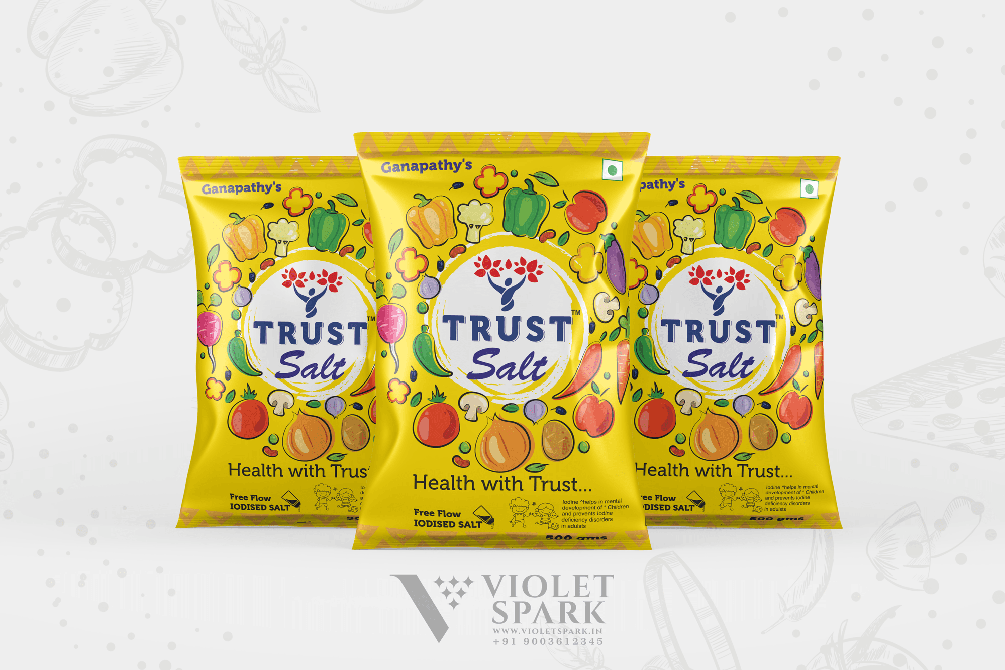 Trust Iodised Salt 500g Branding Packaging Design Digital Marketing in Chennai by Violet Spark
