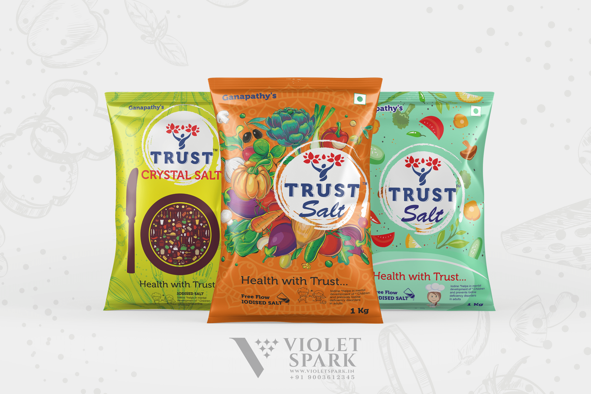 Trust Salt Multi Pouch Branding & Packaging Design in Erode by Violet Spark