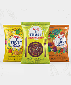 Trust Brand Salt Packaging Design in Karur by Violet Spark