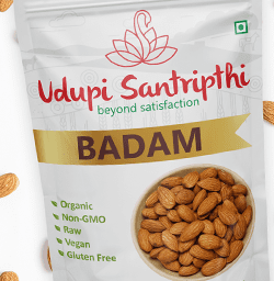 Udupi Santripthi Badam Branding Packaging Design Digital Marketing in Bangalore by Creative Prints thecreativeprints