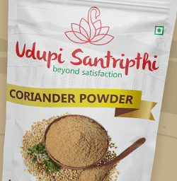 Udupi Santripthi Coriander Powder Branding Packaging Design Digital Marketing in Coimbatore by Violet Spark