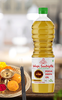 Udupi Santripthi Pooja Deepam Oil Branding Packaging Design Digital Marketing in Mysore by Creative Prints thecreativeprints