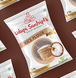 Udupi Santripthi Rice Flour Branding Packaging Design Digital Marketing in Chennai by Creative Prints thecreativeprints