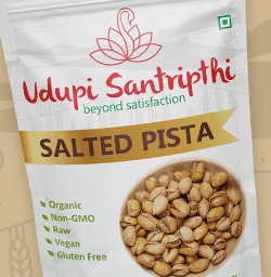 Udupi Santripthi Salted Pista Branding Packaging Design Digital Marketing in Salem by Creative Prints thecreativeprints