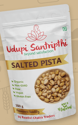 Udupi Santripthi Salted Pista Branding Packaging Design Digital Marketing in Salem by Creative Prints thecreativeprints