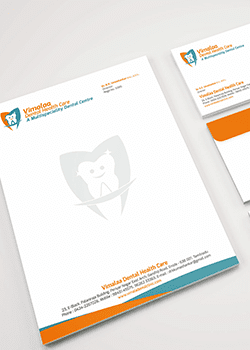 Vimala Dental Health Care, Stationary Branding Packaging Design Digital Marketing in Chennai by Creative Prints thecreativeprints