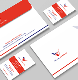 Vishal Bharat Visiting Card and Envelope Branding & Packaging Design in Erode by Violet Spark